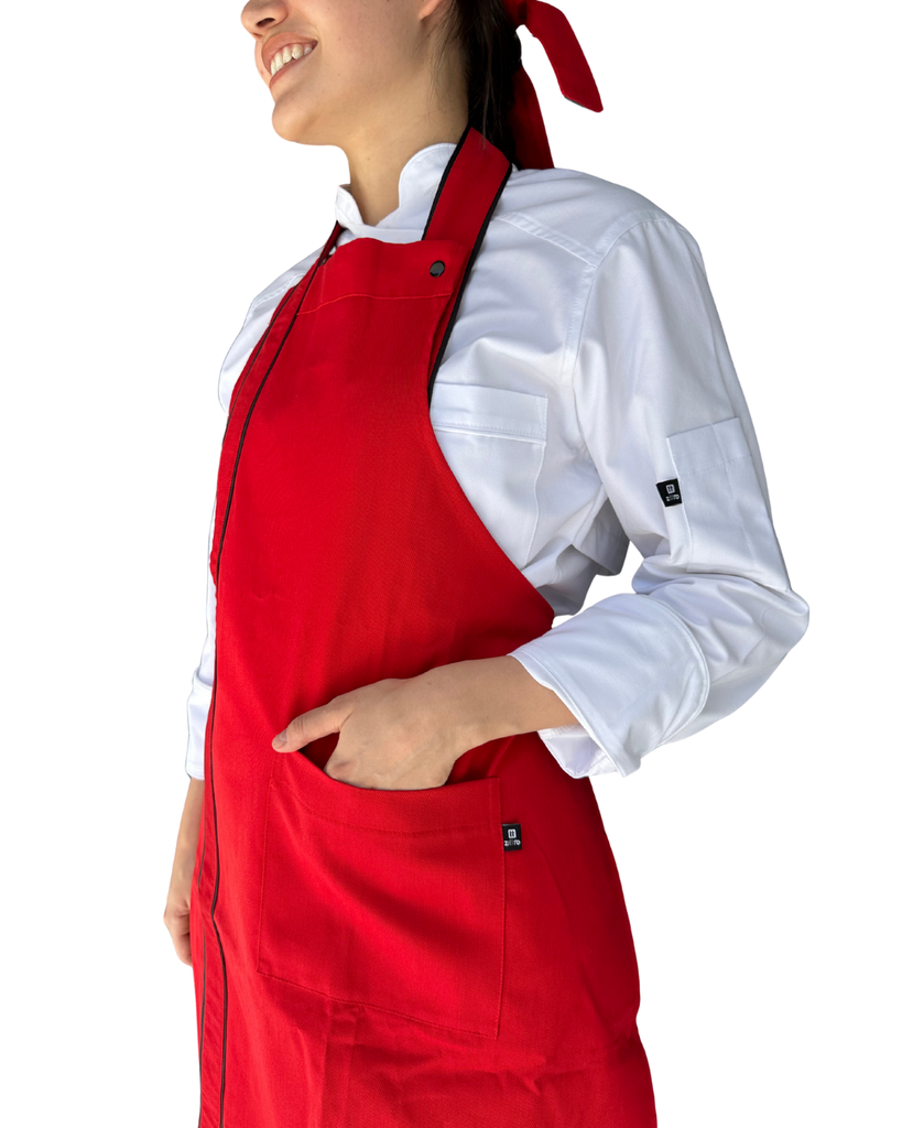 zittro Mandil delantal chef franja Rojo. R92302-660 UNI