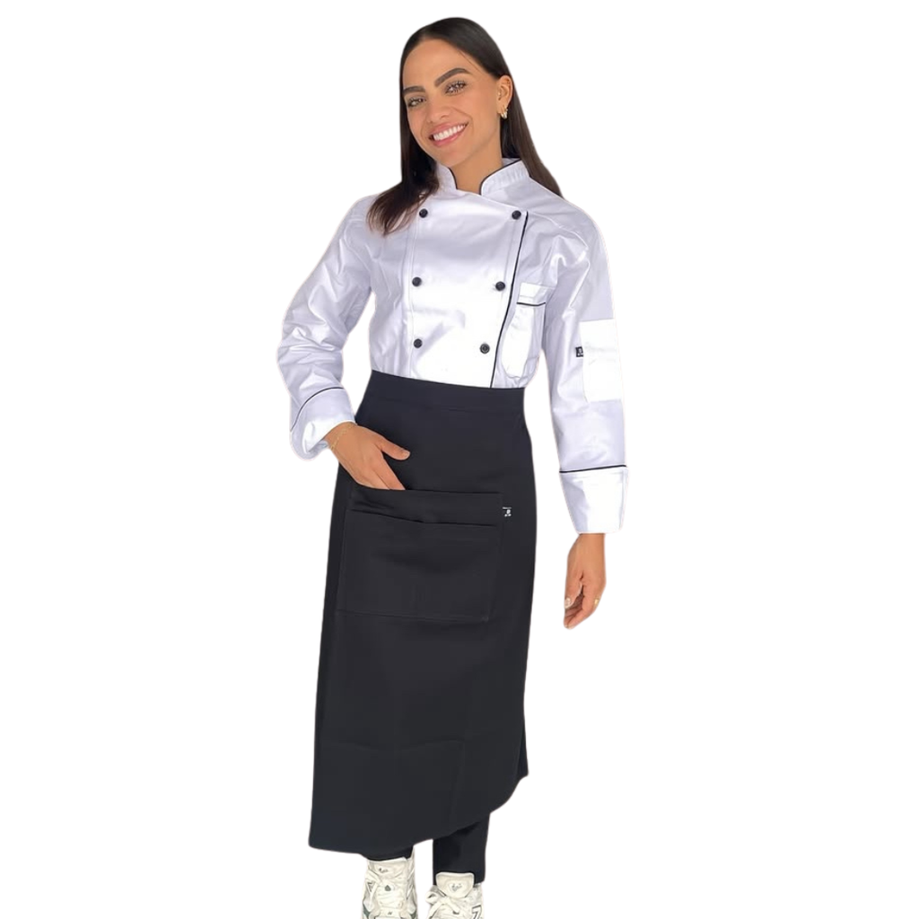 [R92302-010-G] zittro Medio Mandil G Chef Unisex Negro