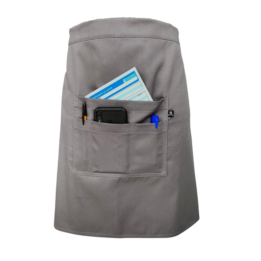 zittro Medio Mandil Delantal Chef Unisex Gris Oxford