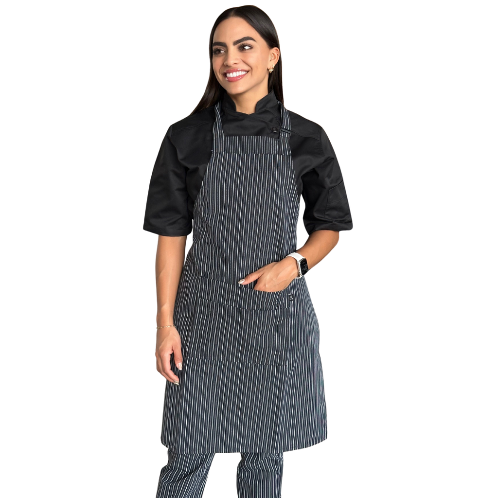[R92301-010] zittro Mandil Delantal Chef Unisex Rayas