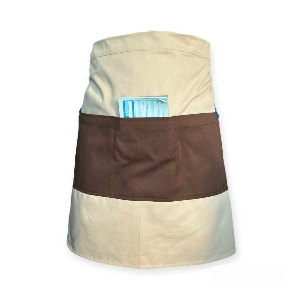 [R92302-220] zittro Medio mandil delantal Unisex color Block Arena/Chocolate