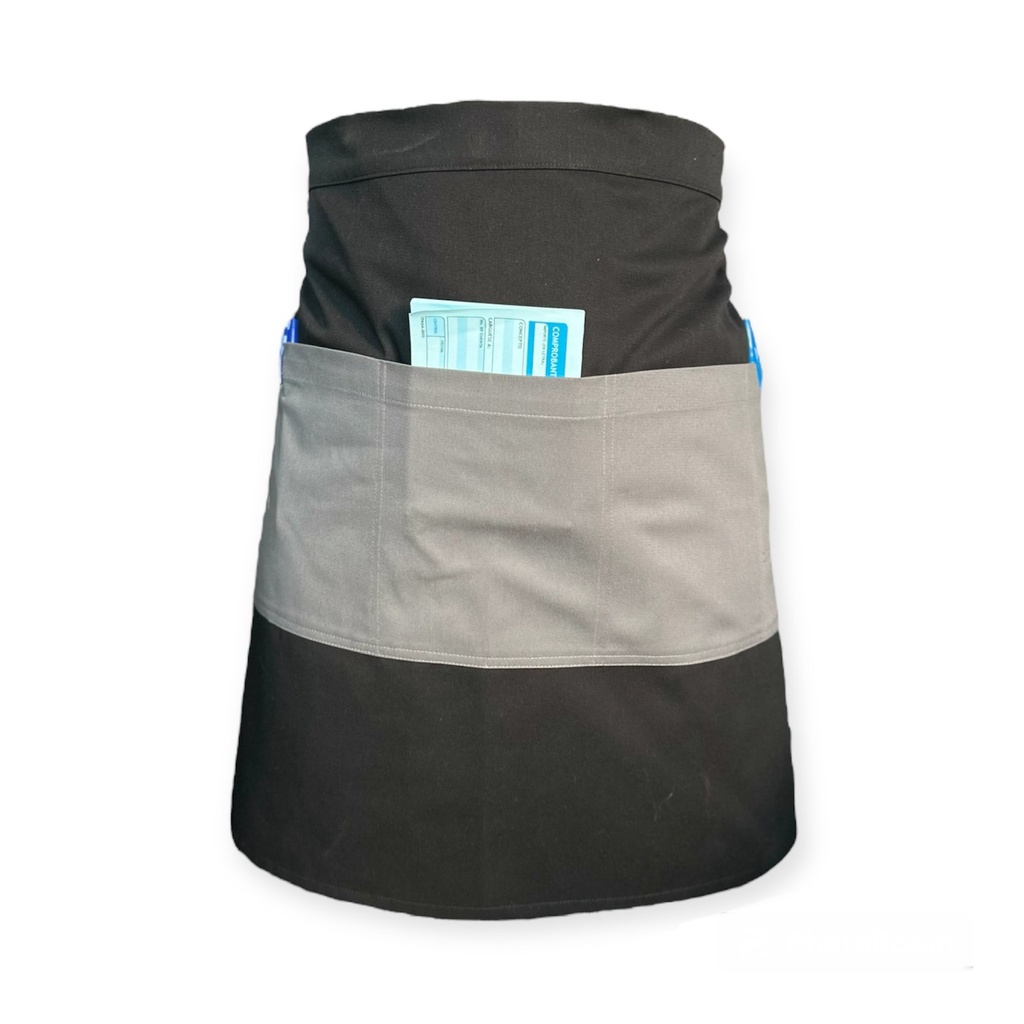 [R92305-010] zittro Medio mandil delantal color Block Negro/Oxford R92305-010