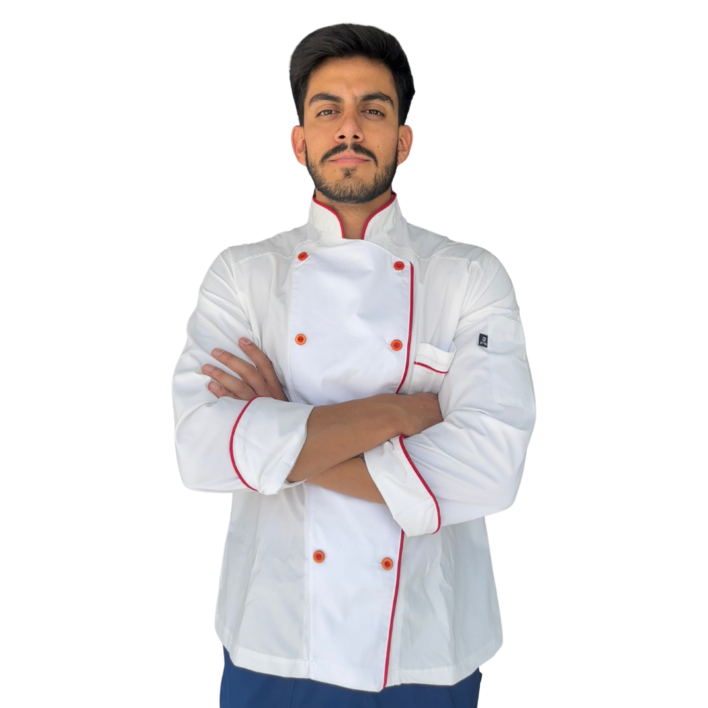 [R90104-160 16] zittro Filipina Chef CC. Bco/Rjo R90104-160 (16)