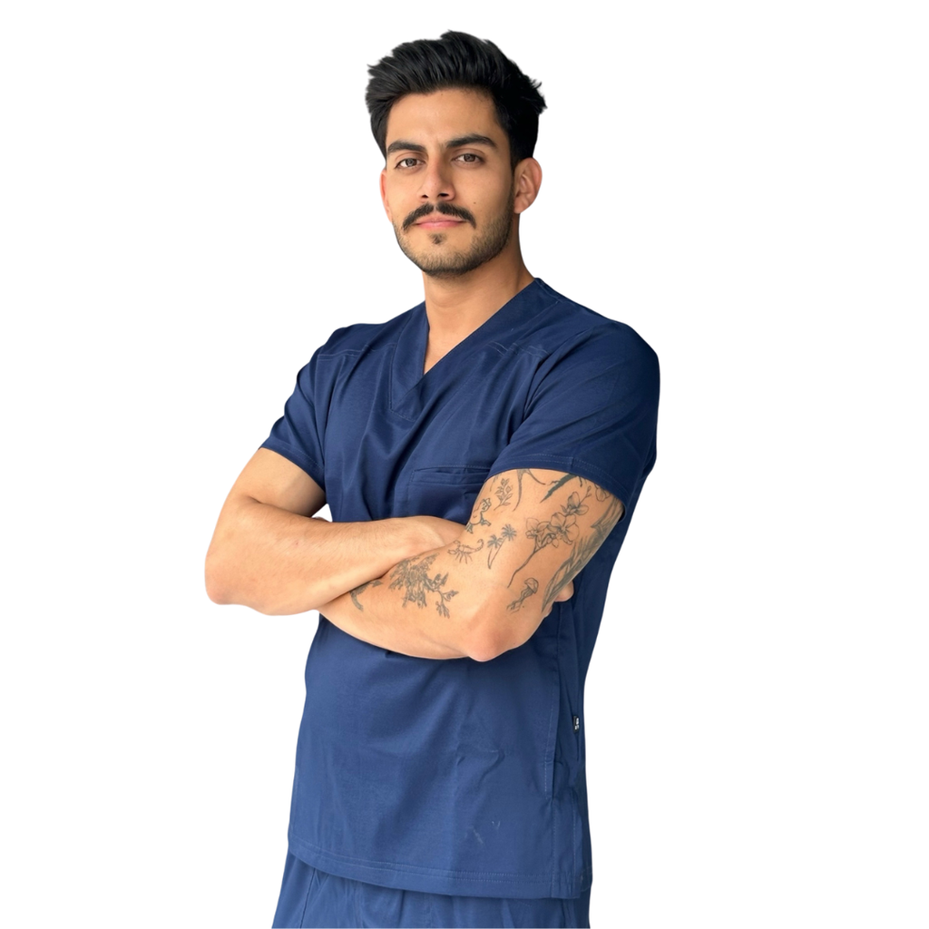 [M80102 440 ECH] zittro Filipina Médica Stretch Hombre Marino (ECH)